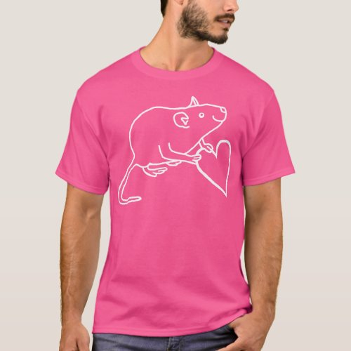 White Line Rat Holds Your Heart T_Shirt