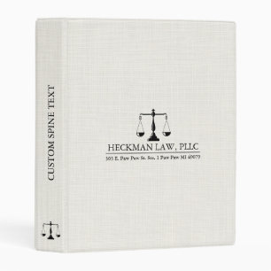 White Line Texture Justice Logo Mini Binder