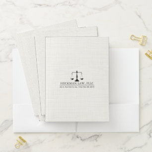 White Line Texture Justice Logo Pocket Folder