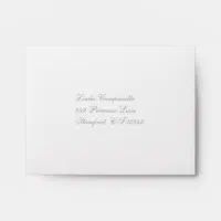 White Linen and Silver A2 Envelope for Reply Card