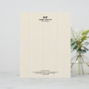 White Linen Burlap Gray Typography Letterhead