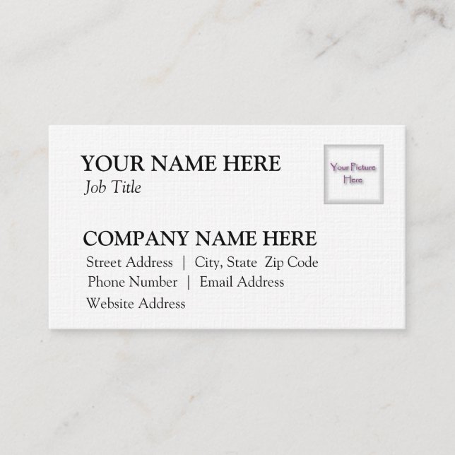 White Linen Business Card (Front)