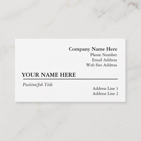White Linen Business Card