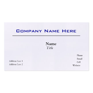 White Linen Business Cards