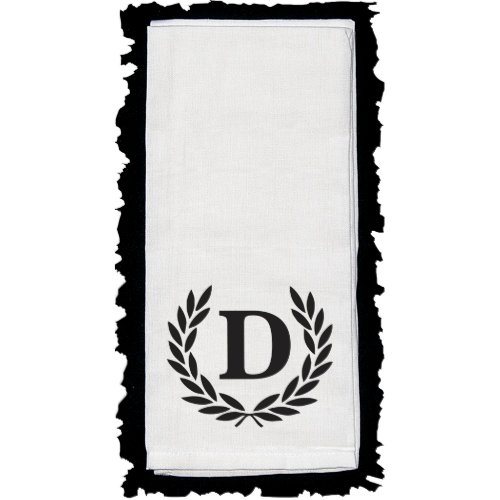 White Linen Dish Towel _ Customize Initial