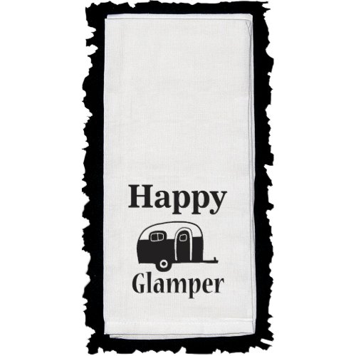 White Linen Dish Towel _ Customize Text