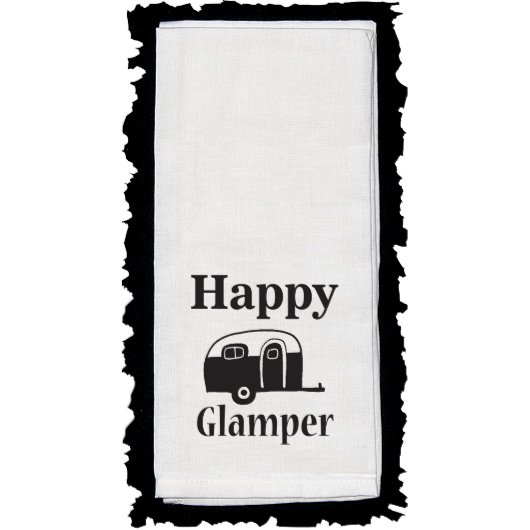 White Linen Dish Towel - Customize Text (Front)