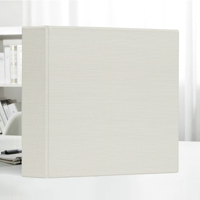 White Linen Fabric Texture Simple Blank 3 Ring Binder (Creator Uploaded)