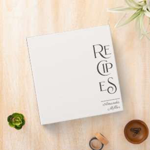 White Linen Ivory Unique Elegant Recipe Cookbook 3 Ring Binder