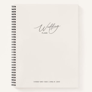 White Linen Wedding Plans Notebook