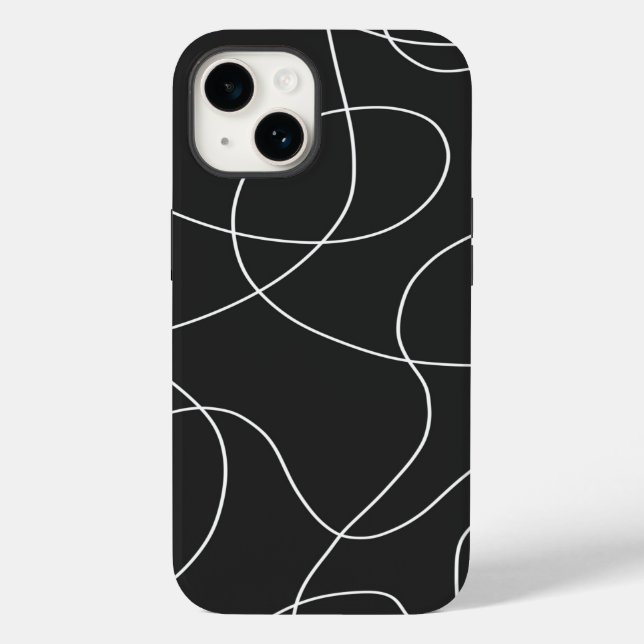 White Lines on Black  Case-Mate iPhone Case (Back)