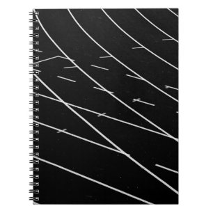 White lines on track field notebook