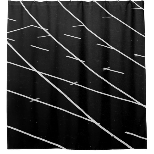 White lines on track field shower curtain (Front)