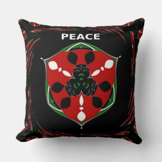 White lining peace throw pillow