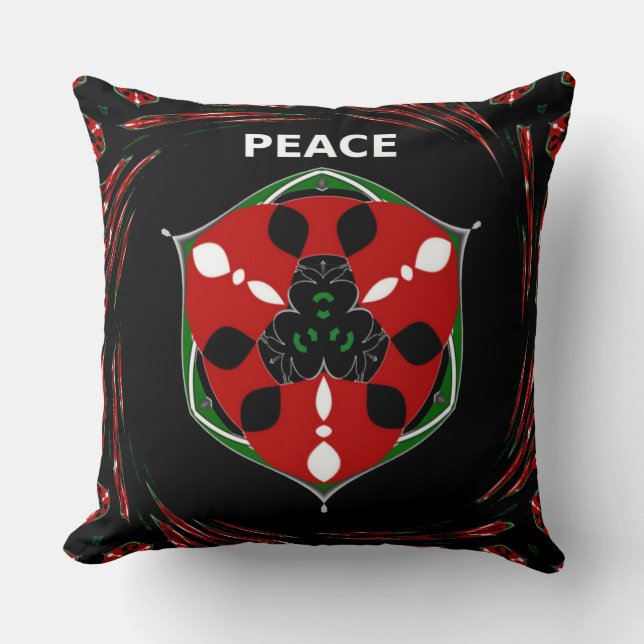 White lining peace throw pillow (Front)