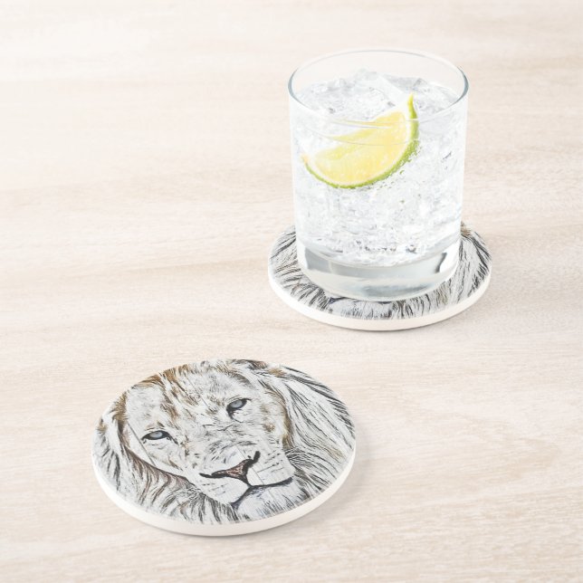 White Lion Drink Coaster (Side)
