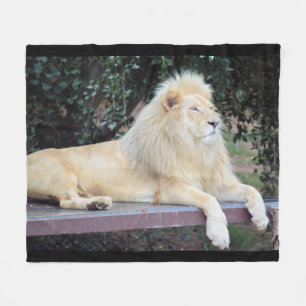 White lion fleece blanket