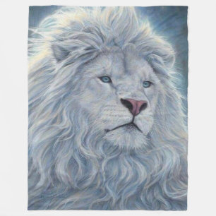 White Lion Fleece Blanket