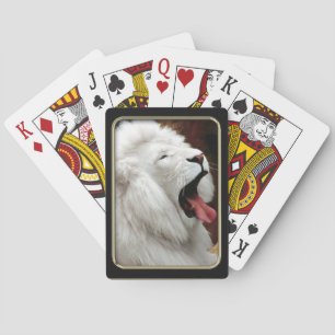 White Lion Photo Art Playing Cards