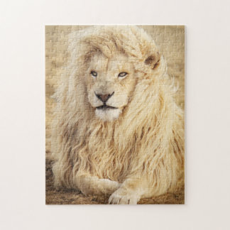 White Lion Photo Portrait Jigsaw Puzzle
