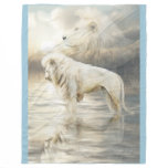 White Lion-Reflections Of Light Art Fleece Blanket