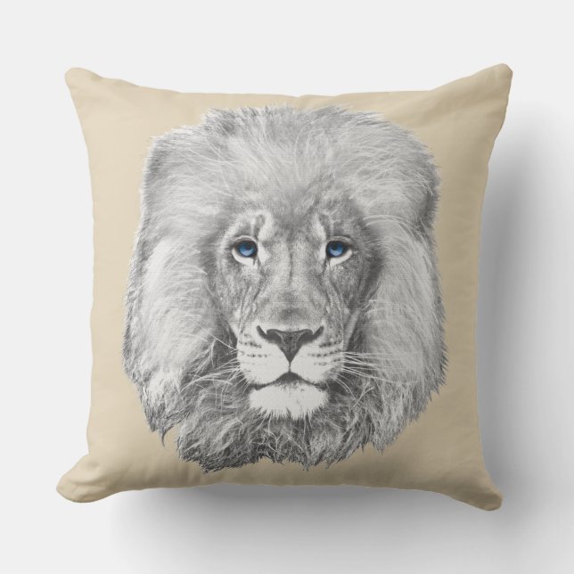 White-lion Throw Pillow (Front)