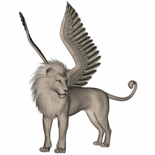 White Lion Winged Cutout