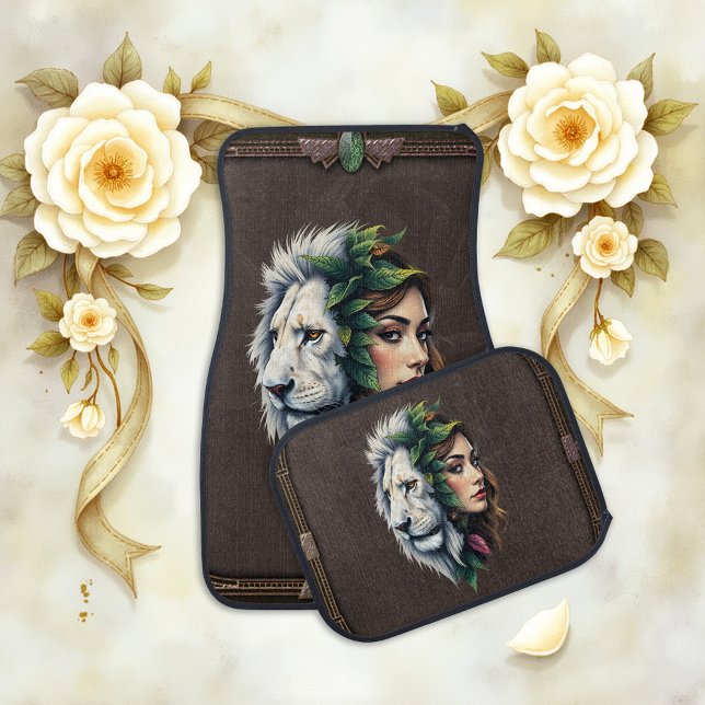 White Lion & Woman  Car Floor Mat (Creator Uploaded)