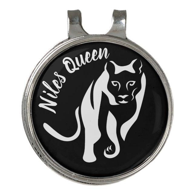 White Lioness Queen of the Hunt Golf Hat Clip (Front)