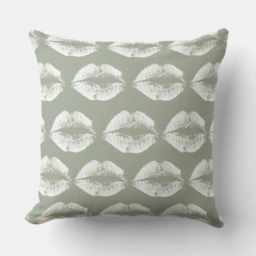 White Lips 22 Throw Pillow