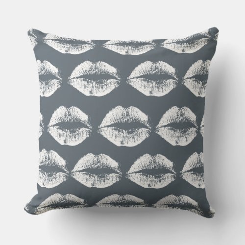 White Lips 24 Throw Pillow