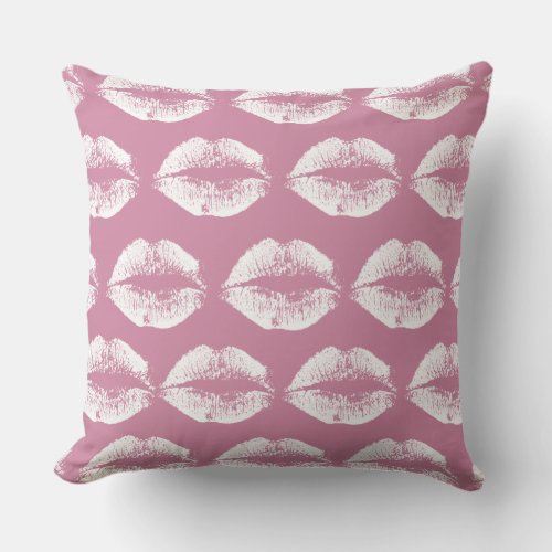 White Lips 26 Throw Pillow