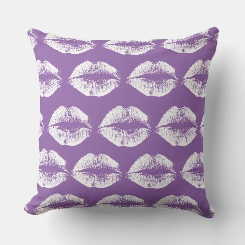 White Lips 27 Throw Pillow