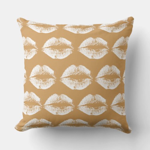 White Lips 28 Throw Pillow