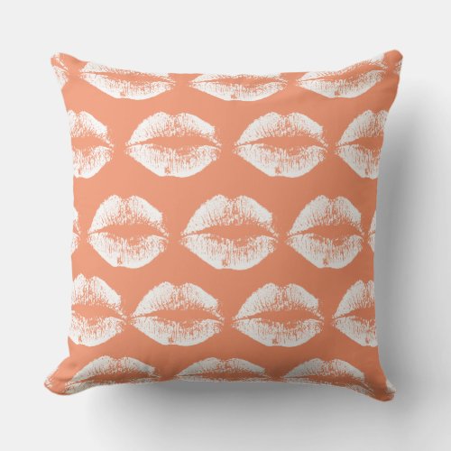 White Lips 29 Throw Pillow