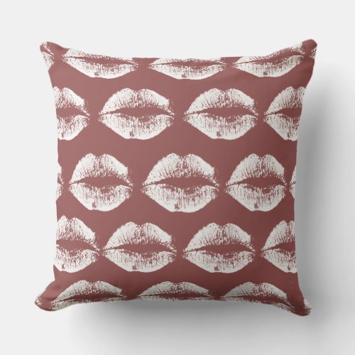 White Lips 30 Throw Pillow