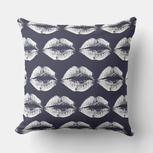 White Lips 31 Throw Pillow