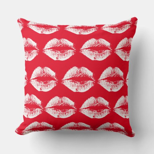 White Lips 32 Throw Pillow