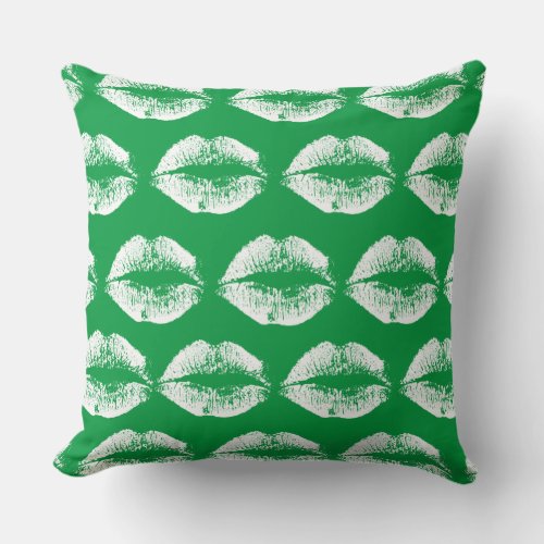 White Lips 37 Throw Pillow