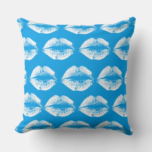 White Lips 39 Throw Pillow