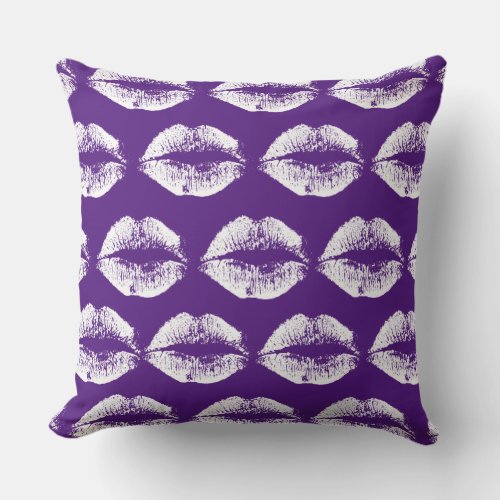 White Lips 41 Throw Pillow