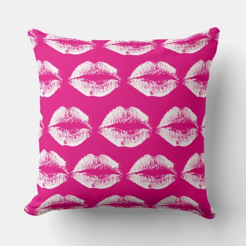 White Lips 42 Throw Pillow