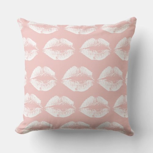 White Lips 43 Throw Pillow