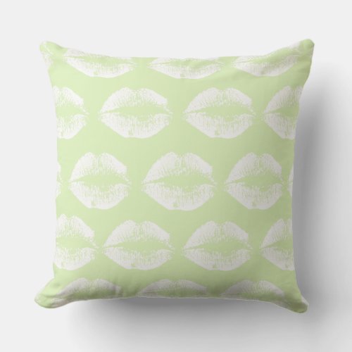 White Lips 45 Throw Pillow