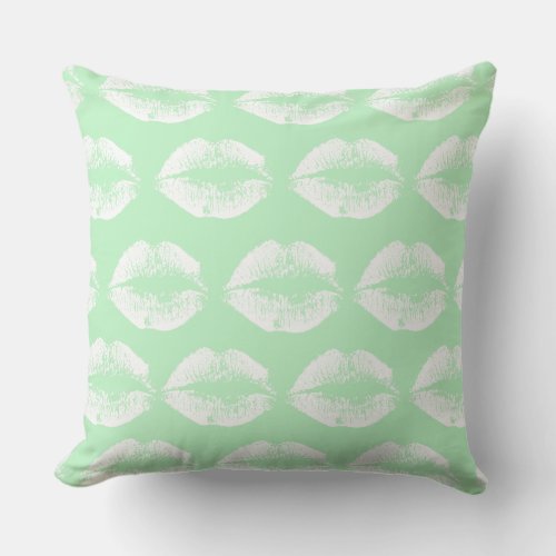 White Lips 46 Throw Pillow