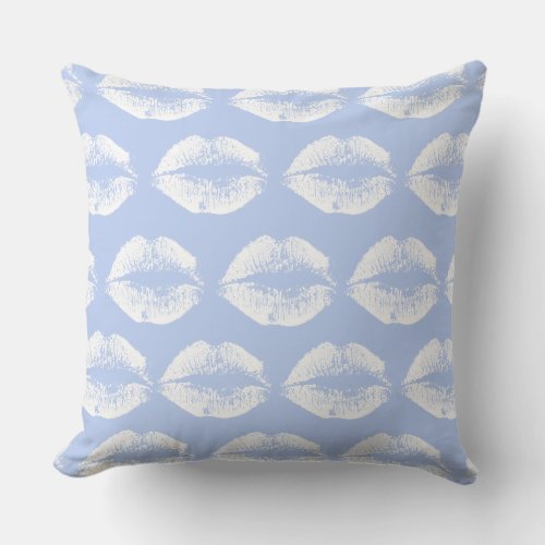 White Lips 48 Throw Pillow