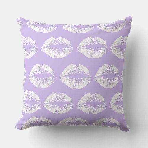 White Lips 49 Throw Pillow