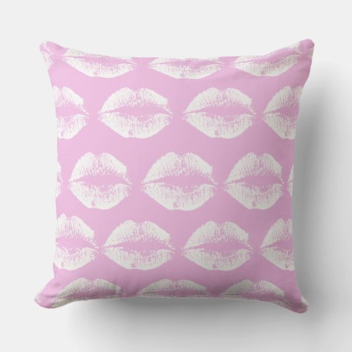 White Lips 50 Throw Pillow