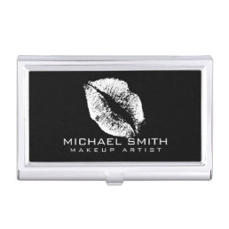 White Lips Business Card Holder