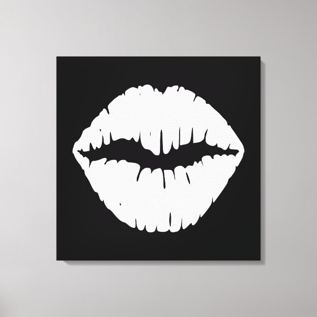 White Lipstick Canvas Print (Front)